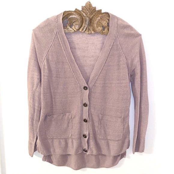MADEWELL Linen Knit Button Down Long Sleeve Cardigan Sweater Size Small - Picture 1 of 7